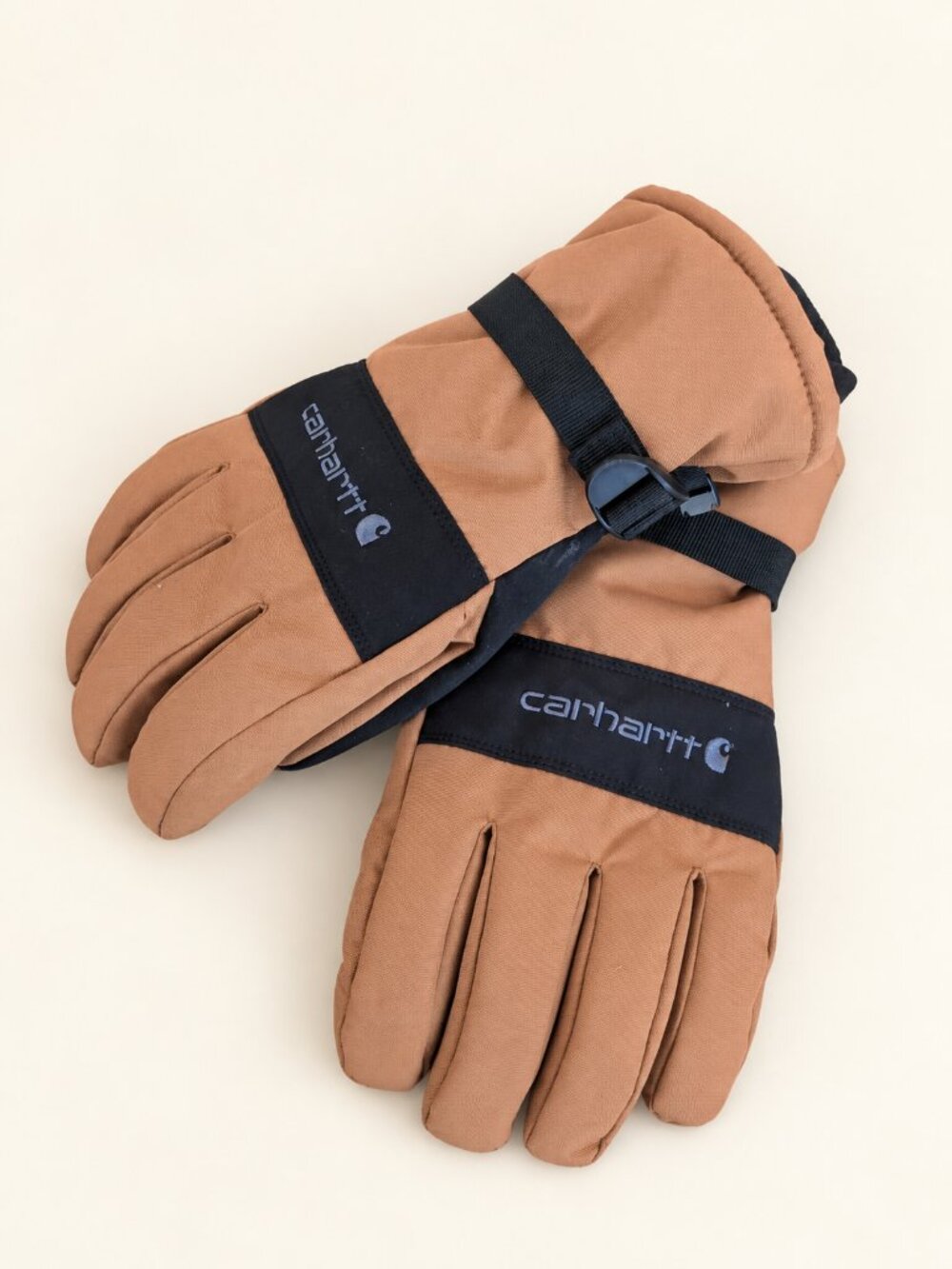 Carhartt XXL Brown Black Insulated Winter Gloves Fleece Lined Outdoor Workwear
